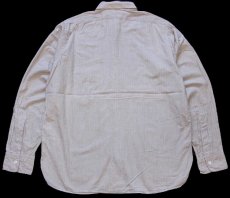 画像2: 50s LONGWEAR マチ付き 織り柄 ストライプ ブロードクロス コットンシャツ 15R (2)