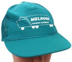 画像1: 90s MELROSE TRANSPORT SYSTEMS,INC. トラック メッシュキャップ エメラルドグリーン (1)