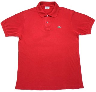 80s フランス製 LACOSTE ラコステ ワンポイント コットン 鹿の子 ポロシャツ 赤 5 242 - Sixpacjoe Web Shop