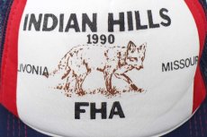 画像5: 90s INDIAN HILLS FHA フォックス マルチカラー 切り替え メッシュキャップ 紺×白×赤 (5)