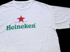 画像1: 00s Heinekenハイネケン ロゴ コットンTシャツ 白 XL (1)