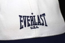 画像5: デッドストック★00s EVERLAST ロゴ刺繍 ツートン 切り替え コットンキャップ 生成り×紺 (5)