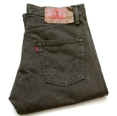 画像1: 00s USA製 Levi'sリーバイス 501 後染め カラーデニムパンツ オリーブ w30 L30 (1)