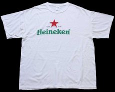 画像2: 00s Heinekenハイネケン ロゴ コットンTシャツ 白 XL (2)