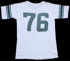 画像3: 70s USA製 Championチャンピオン MICHIGAN STATE 76 ナンバリング 染み込みプリント コットン フットボールTシャツ 白 M (3)