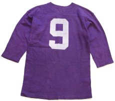 画像2: 70s USA製 Championチャンピオン Minnesota VIKINGS 9 ナンバリング コットン フットボールTシャツ 紫 M (2)