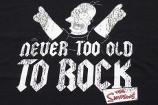 画像4: 00s The Simpsons シンプソンズ NEVER TOO OLD TO ROCK ホーマー コットンTシャツ 黒 XL (4)