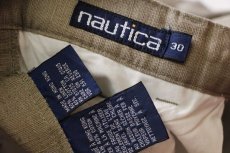 画像5: 90s nauticaノーティカ ツータック リネン×コットン ショートパンツ グレーベージュ w30★ショーツ (5)