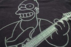 画像4: The Simpsons シンプソンズ ホーマー ギター 蛍光プリント コットンTシャツ ブラック (4)