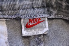 画像5: 90s イタリア製 NIKEナイキ ロゴ刺繍 ブラックデニム ショートパンツ フェード L★ショーツ (5)