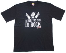 画像2: 00s The Simpsons シンプソンズ NEVER TOO OLD TO ROCK ホーマー コットンTシャツ 黒 XL (2)