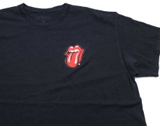 画像1: The Rolling Stones ローリングストーンズ リップ&タン パッチ付き コットン バンドTシャツ 黒 XL (1)