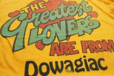 画像5: 80s USA製 Hanes THE greatest LOVERS ARE FROM Dowagiac ハート コットンTシャツ 濃黄 M (5)