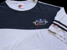 画像3: 00s NASCAR GM Goodwrench Service 刺繍 ツートン 切り替え Tシャツ グレー×黒 (3)