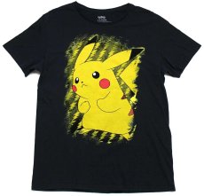 画像2: Nintendo POKEMON ポケモン PIKACHU ピカチュウ コットンTシャツ 黒 L (2)