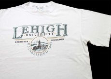 画像1: 90s USA製 LEHIGH UNIVERSITY BETHLEHEM PENNSYLVANIA コットンTシャツ 白 L (1)