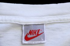 画像4: 90s USA製 NIKEナイキ アート 両面プリント コットン 長袖Tシャツ 白 L (4)