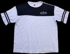 画像1: 00s NASCAR GM Goodwrench Service 刺繍 ツートン 切り替え Tシャツ グレー×黒 (1)