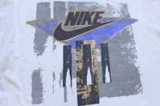 画像5: 90s USA製 NIKEナイキ アート 両面プリント コットン 長袖Tシャツ 白 L (5)