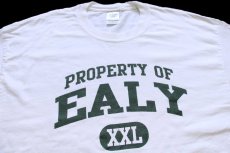 画像3: 00s PROPERTY OF EALY XXL 三段中抜きプリント コットン 長袖Tシャツ 白 XL (3)