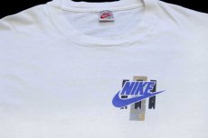 画像3: 90s USA製 NIKEナイキ アート 両面プリント コットン 長袖Tシャツ 白 L (3)