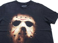 画像1: FRIDAY THE 13TH 13日の金曜日 ジェイソン コットンTシャツ 黒 (1)