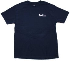 画像2: メキシコ製 FedExフェデックス ロゴ コットンTシャツ 紺 XL (2)