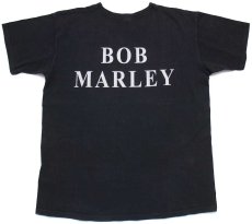 画像3: 00s モロッコ製 BOB MARLEY ボブマーリー ガンジャ 両面プリント コットンTシャツ 黒 M (3)