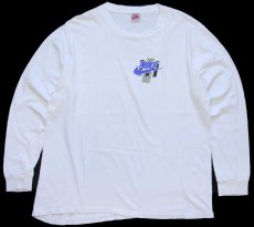 画像2: 90s USA製 NIKEナイキ アート 両面プリント コットン 長袖Tシャツ 白 L (2)