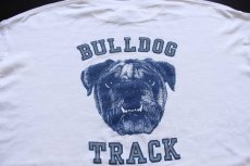 画像4: 80s USA製 BULLDOG TRACK ブルドッグ マスコット 長袖Tシャツ 白 XL (4)