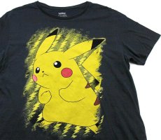 画像1: Nintendo POKEMON ポケモン PIKACHU ピカチュウ コットンTシャツ 黒 L (1)