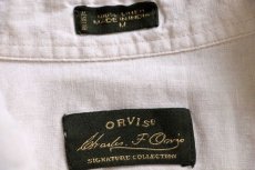 画像4: 00s ORVISオービス SIGNATURE COLLECTION マチ&毛針刺繍 半袖 リネンシャツ ライトベージュ M (4)