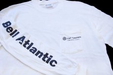 画像3: 80s USA製 C&P Telephone Bell Atlantic 両面&袖プリント コットン ポケット付き 長袖Tシャツ 白 L★Verizon (3)