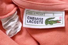 画像4: 70s フランス製 CHEMISE LACOSTE ラコステ ワンポイント コットン 鹿の子 ポロシャツ ピンク 5★183 (4)