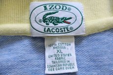 画像4: 90s IZOD LACOSTE ラコステ マルチカラー コットン 鹿の子 ポロシャツ サックス×イエロー×レッド (4)