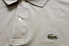 画像5: 70s フランス製 CHEMISE LACOSTE ラコステ ワンポイント コットン 鹿の子 ポロシャツ ライトグレー 6★186 (5)