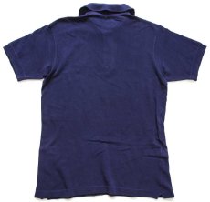 画像2: 70s フランス製 CHEMISE LACOSTE ラコステ ワンポイント コットン 鹿の子 ポロシャツ 紺★148 (2)