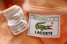 画像4: 80s フランス製 LACOSTE ラコステ ワンポイント コットン 鹿の子 ポロシャツ 薄オレンジ 5★190 (4)