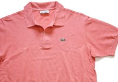 画像3: 70s フランス製 CHEMISE LACOSTE ラコステ ワンポイント コットン 鹿の子 ポロシャツ ピンク 5★183 (3)