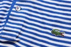 画像5: 70s フランス製 CHEMISE LACOSTE ラコステ ボーダー コットン 鹿の子 ポロシャツ 青×白 3 (5)