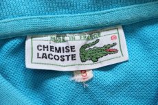 画像4: 70s フランス製 CHEMISE LACOSTE ラコステ ワンポイント コットン 鹿の子 ポロシャツ 水色 3★188 (4)