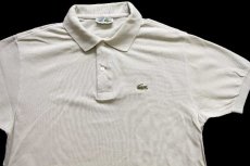 画像3: 70s フランス製 CHEMISE LACOSTE ラコステ ワンポイント コットン 鹿の子 ポロシャツ ライトグレー 6★186 (3)