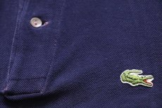 画像5: 70s フランス製 CHEMISE LACOSTE ラコステ ワンポイント コットン 鹿の子 ポロシャツ 紺★148 (5)