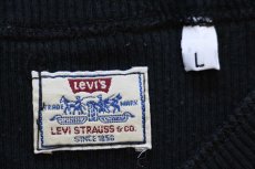 画像4: 90s イタリア製 Levi'sリーバイス ヘンリーネック コットン リブTシャツ 黒 L★ユーロ (4)