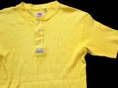 画像1: 90s Levi'sリーバイス ヘンリーネック コットン リブTシャツ 黄 L★ユーロ (1)