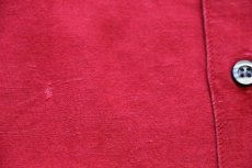 画像6: 90s GAPギャップ 無地 半袖 リネン×レーヨン オープンカラーシャツ 濃赤 フェード (6)