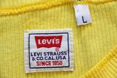 画像4: 90s Levi'sリーバイス ヘンリーネック コットン リブTシャツ 黄 L★ユーロ (4)