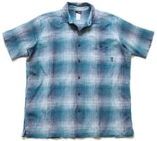 画像1: patagoniaパタゴニア A/C Shirts オンブレチェック 半袖 オーガニックコットン ガーゼシャツ LOG XL (1)