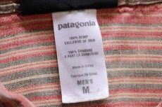 画像5: 00s patagoniaパタゴニア ランダムストライプ 半袖 ヘンプシャツ カスタム M (5)