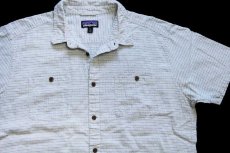 画像3: patagoniaパタゴニア Back Step Shirt バック ステップ チェック 半袖 ヘンプ×オーガニックコットンシャツ XL (3)